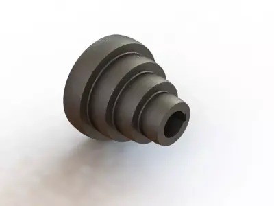 Polia Escalonada Correias Planas Stepped Pulley for Flat Belts 3D model