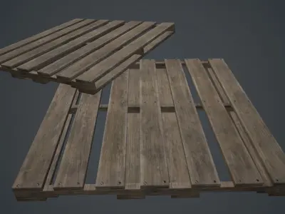 Wooden Pallet PBR Game Ready Low-poly 3D model