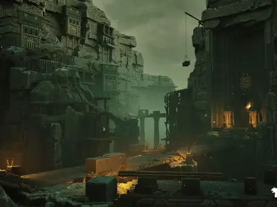 Dwarven Dungeon Environment Low-poly 3D model