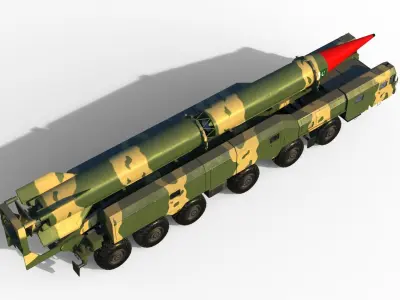 Shaheen 2 Pakistan missile launcher 3D model