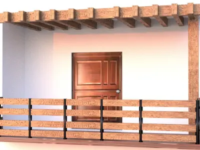 realistic low poly house with grass and trees Free low-poly 3D model