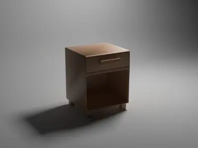 3D Wooden Drawer Free 3D model
