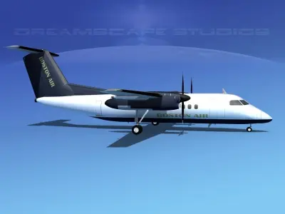 Dehaviland DHC-8 100 Boston Air 3D model