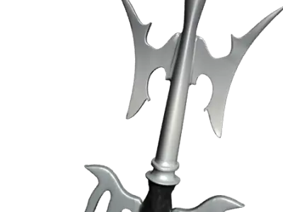 Trident golden sword Free low-poly 3D model