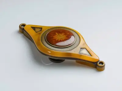 Vintage Art Deco Door Handle Low-poly 3D model