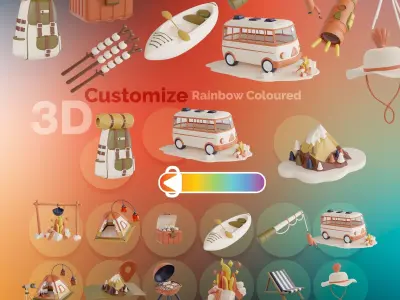 Camping 20 Icon 3D model Low-poly 3D model