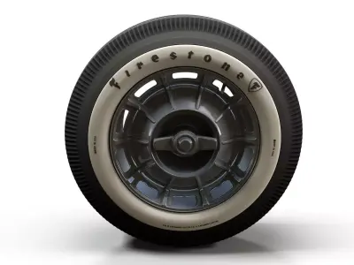 Classic car highpoly wheel 3D model