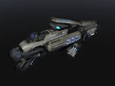 Scifi Plasma Gun Low-poly 3D model