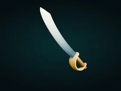 Low Poly Pirate Sword Free low-poly 3D model