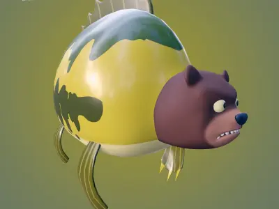 Sea Bear Spongebob Squarepants Low-poly 3D model