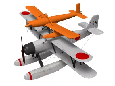 Kawanishi E7K2 Alf and Type1 target plane 3D model
