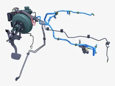 Car Brake System 3D model