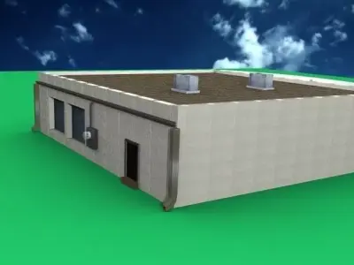 Empty Store Front Low-poly 3D model