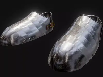 Medieval sabatons Low-poly 3D model