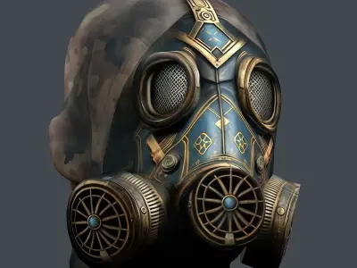 Gas mask helmet 3d model military combat Low-poly Low-poly 3D model