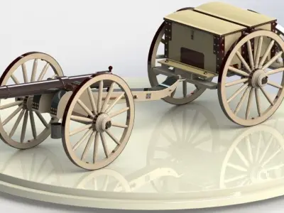 Caisson Cannon Free 3D model