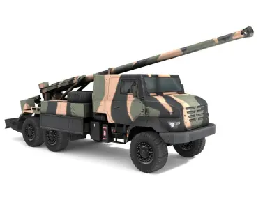 CAESAR Self-Propelled Howitzer Low-poly 3D model