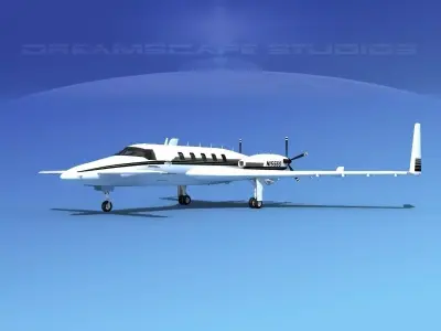 Beechcraft Starship 2000 T12 3D model