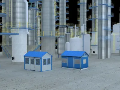 industry tanks Low-poly 3D model