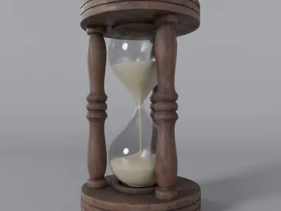 Old Hourglass-wooden Hourglass with sand 3D model