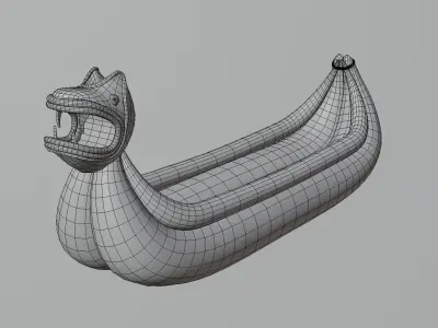 Cattail boat - Barco de totora 01 - Low poly 3D model