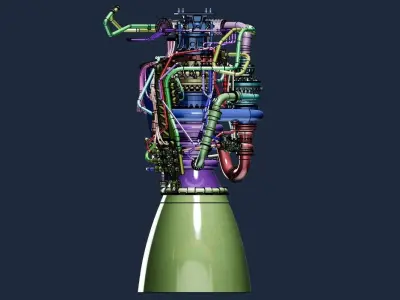 SpaceX Raptor 1 engine 3D print model