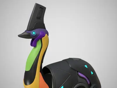 chicken robot Free low-poly 3D model