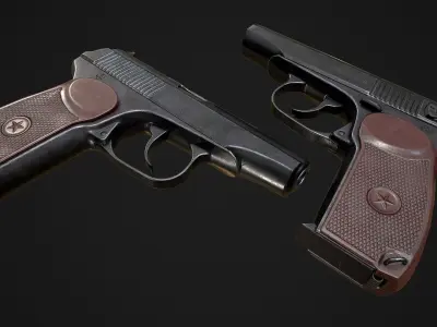 Pistol Makarov Low-poly 3D model