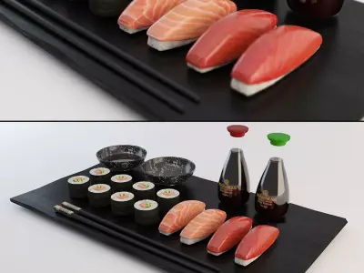 Sushi and Nigiri Plate 3D model