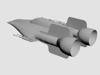 Star wars A-wing concept Low-poly 3D model