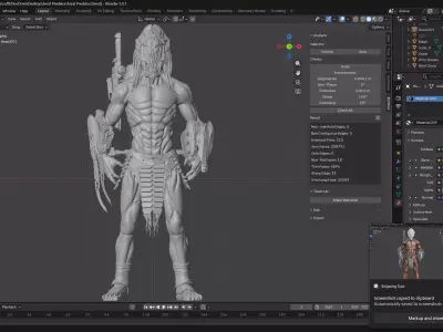 Feral Predator from Prey - Ultra-Detailed Statue 3D print model