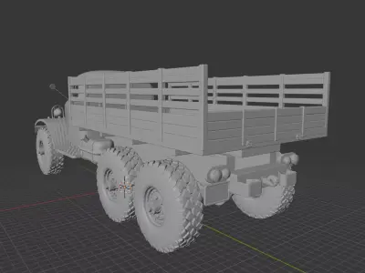 ZiL-157 6x6 Soviet Military Truck - Cold War Workhorse 3D print model