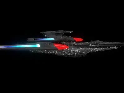 Starship USS Resonance Low Poly Variant 1 Low-poly 3D model