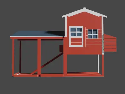 CHicken coop Low-poly 3D model order