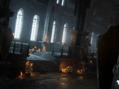 Ancient Cathedral Environment Low-poly 3D model