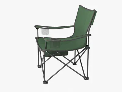 Camping Chair Green Low-poly 3D model