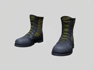 M-1966 US Military Jungle Boots Low-poly 3D model