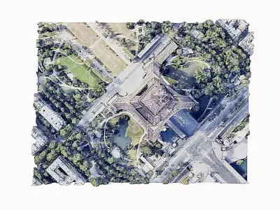 Eiffel Tower Low-poly 3D model