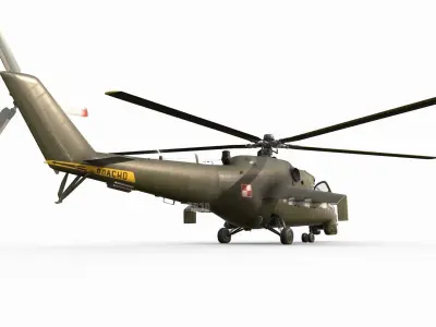 Mil MI-24D Hind Polish Air Force CGI Ready Low-poly 3D model