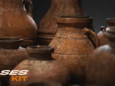 Vases Kit Low-poly 3D model