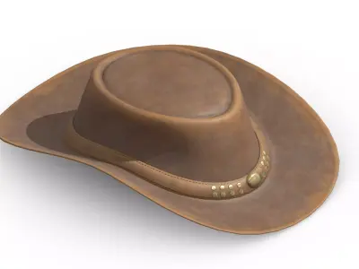 Cowboy Hat Low Poly PBR Realistic Low-poly 3D model