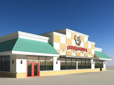 Chuk E Cheese burger Low-poly 3D model