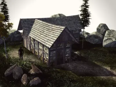 High Quality Medieval house - Building I Low-poly 3D model