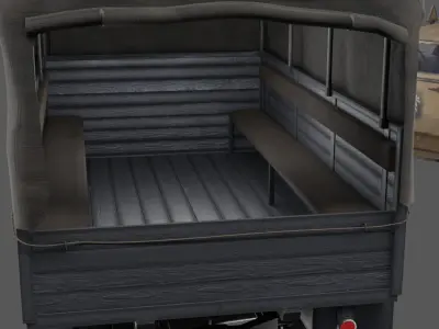 Opel Blitz WWII - Rigged with interior Low-poly 3D model