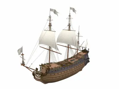 Sailing ship Soleil Royal 3D model