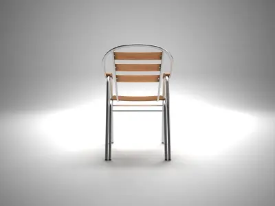 Aluminum Wood Chair 3D model