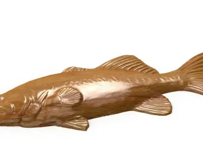 Fish 3d print 3d model stl obj largemouth bass 3D model