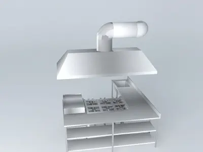Kit233 Bench Coifa and Stove Stainless by Alex Marques Free 3D model