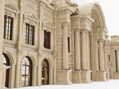 hotel building 3D model 3D model