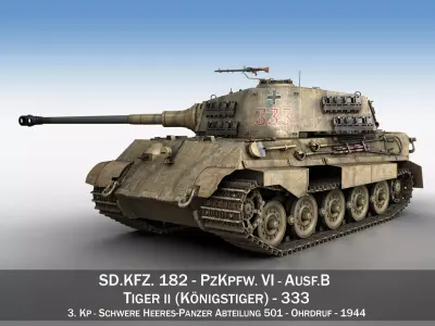 Panzerkampfwagen VI - Ausf B - Tiger II - 333 3D model